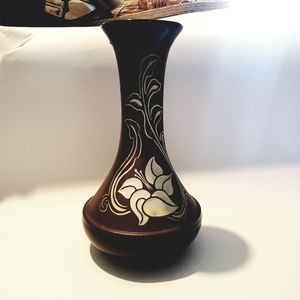 vintage tall hand made pottery vase 10 inches